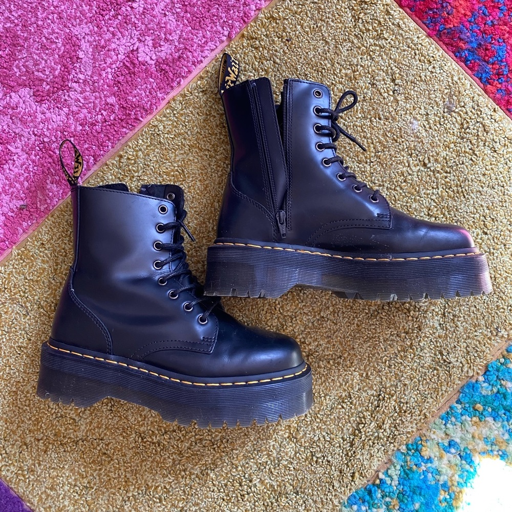Dr Martens Jadon Zip-Up Platform Boots - Black - Excellent Condition